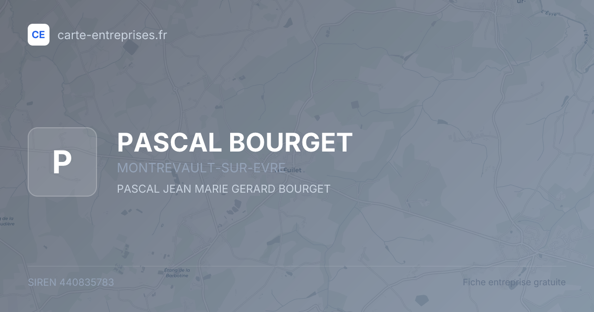 PASCAL BOURGET — 440835783 — fiche entreprise