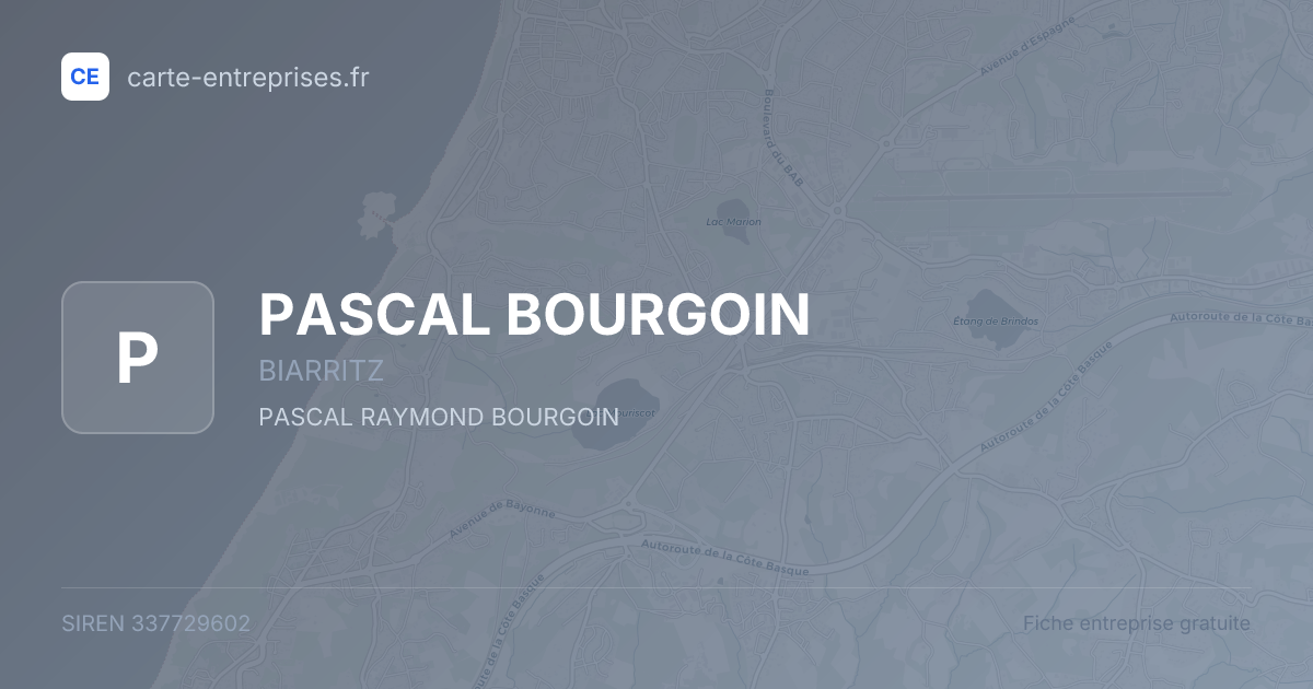 PASCAL BOURGOIN — 337729602 — fiche entreprise