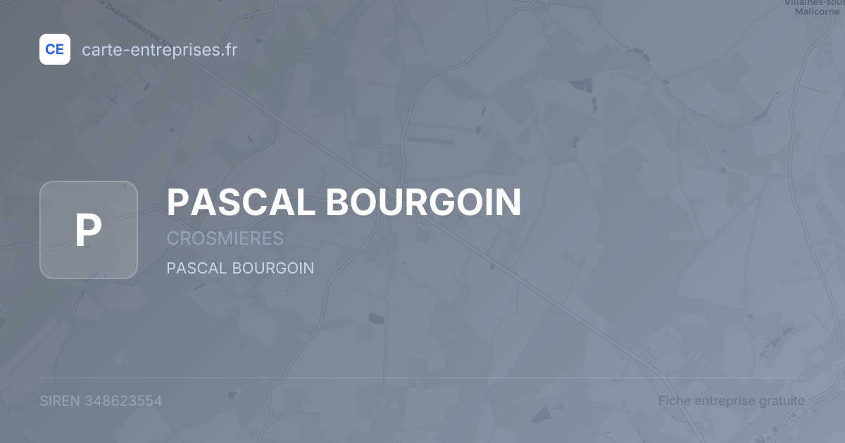 PASCAL BOURGOIN — 348623554 — fiche entreprise