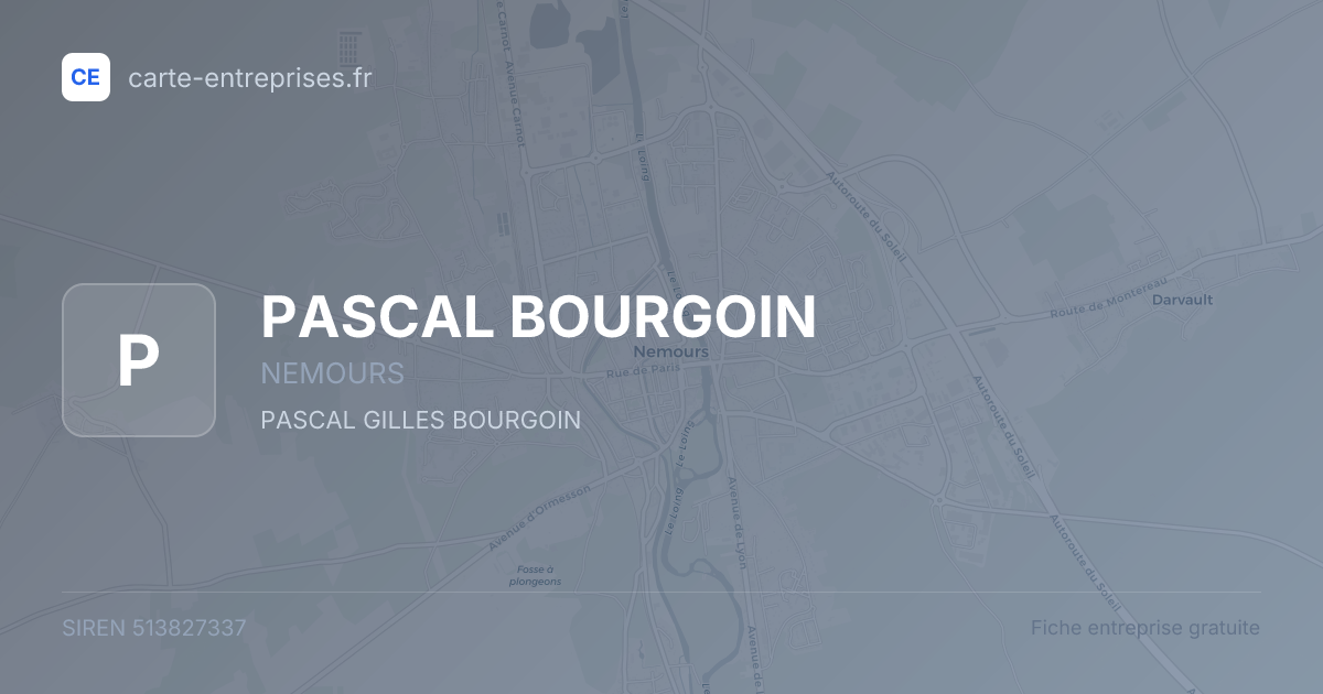 PASCAL BOURGOIN — 513827337 — fiche entreprise