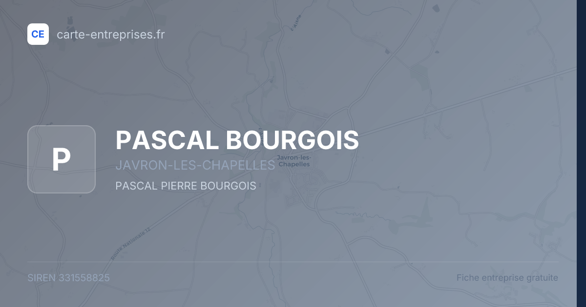PASCAL BOURGOIS — 331558825 — fiche entreprise
