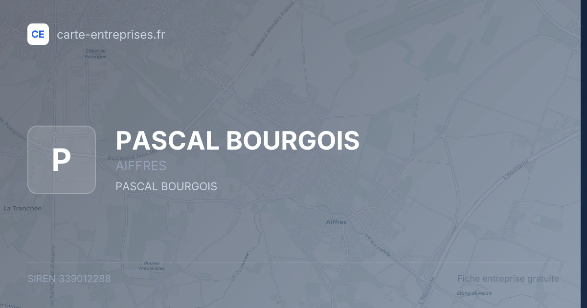 PASCAL BOURGOIS — 339012288 — fiche entreprise