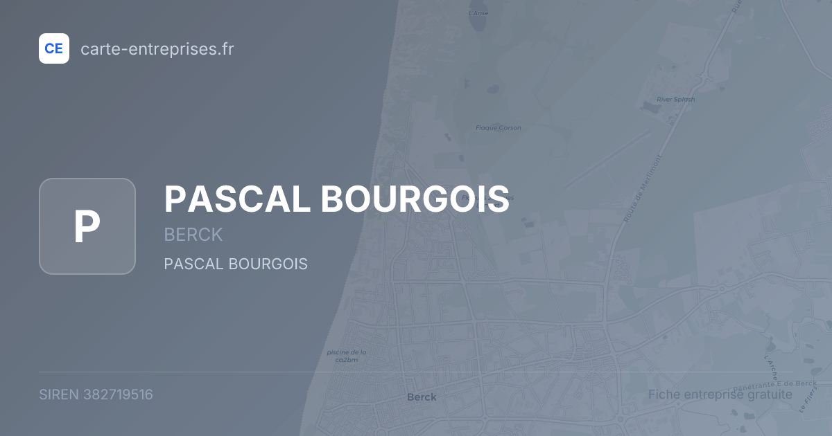 PASCAL BOURGOIS — 382719516 — fiche entreprise