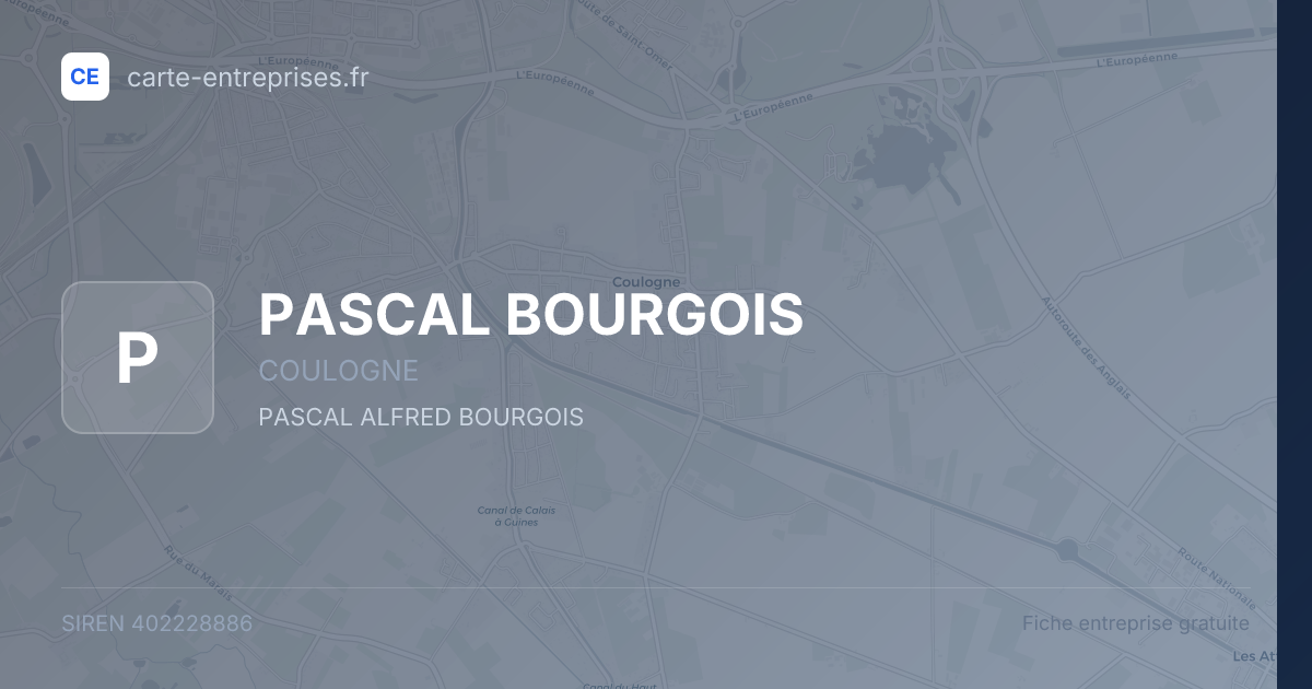 PASCAL BOURGOIS — 402228886 — fiche entreprise