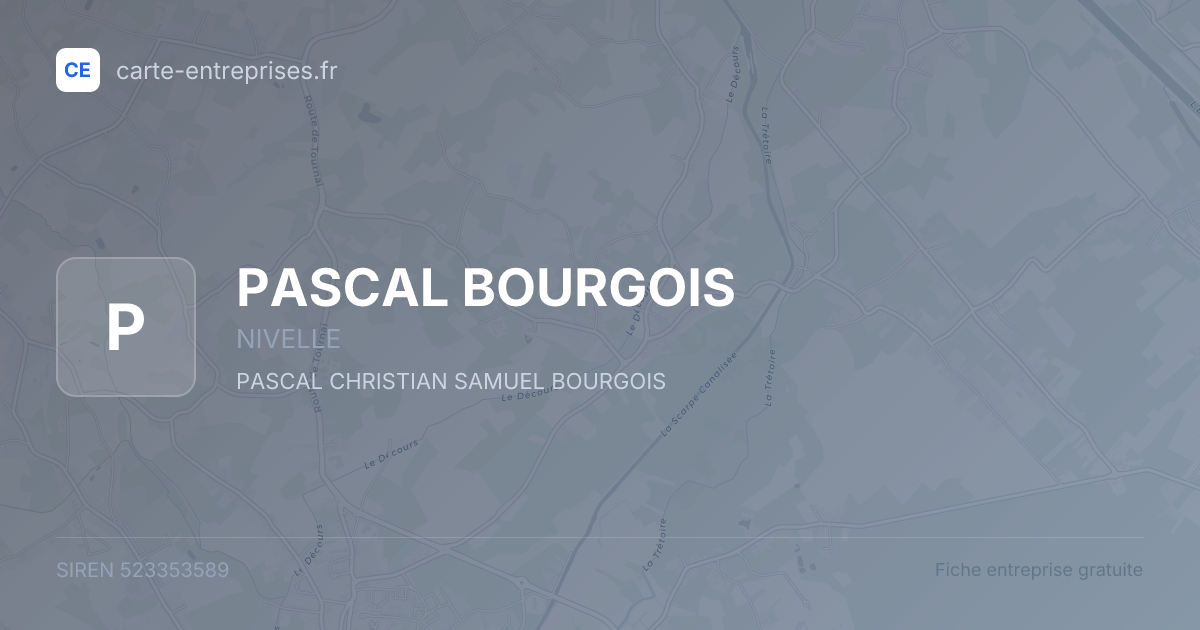 PASCAL BOURGOIS — 523353589 — fiche entreprise