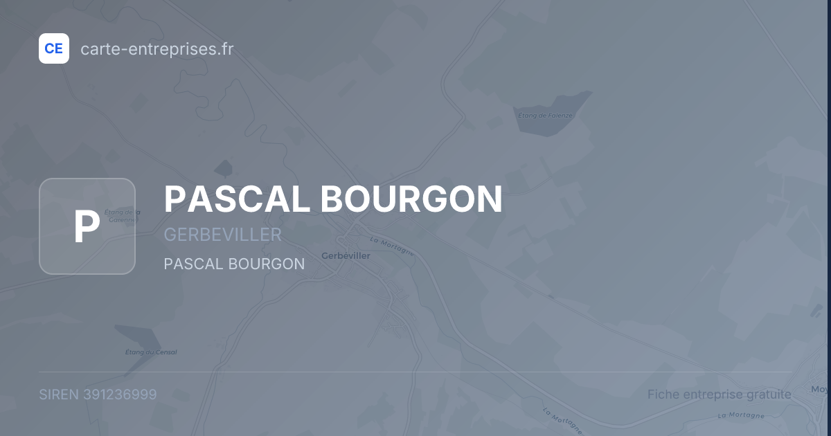 PASCAL BOURGON — 391236999 — fiche entreprise