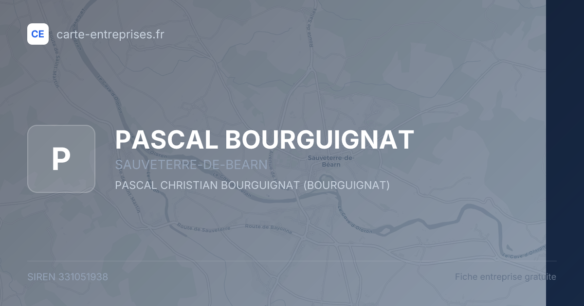 PASCAL BOURGUIGNAT — 331051938 — fiche entreprise