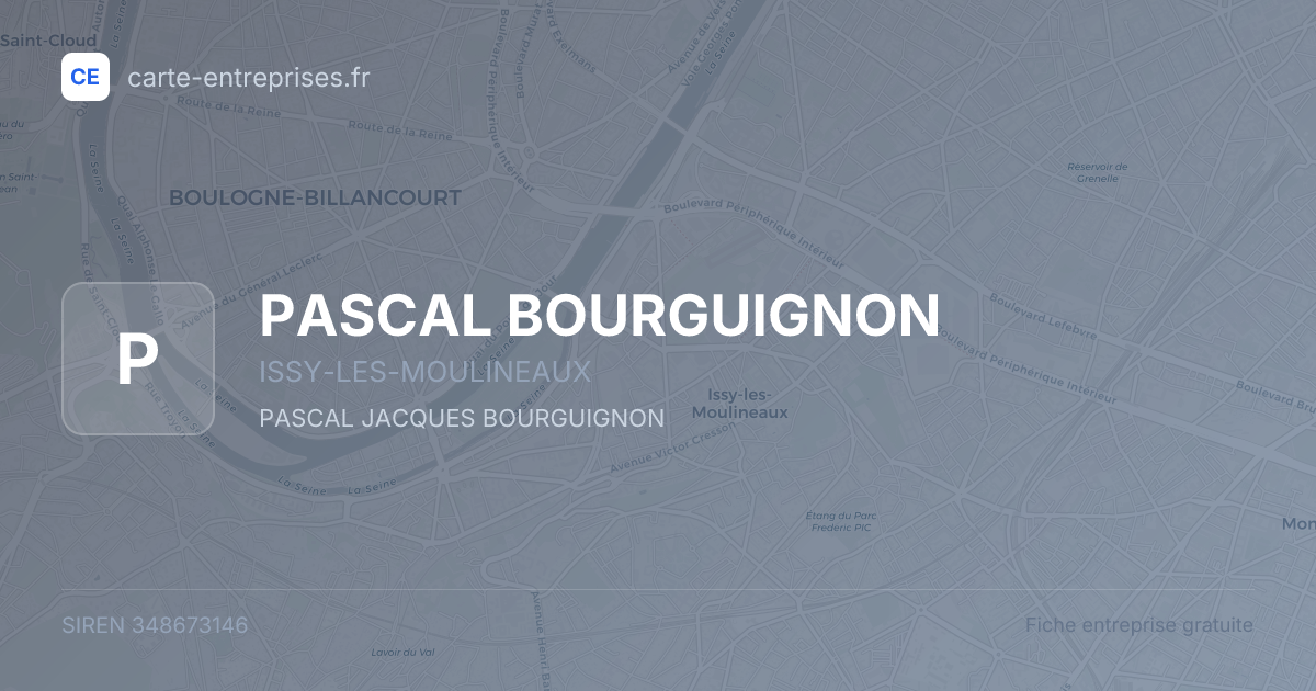 PASCAL BOURGUIGNON — 348673146 — fiche entreprise