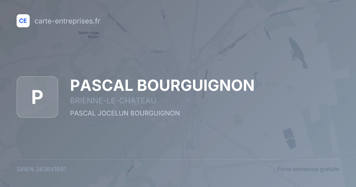 PASCAL BOURGUIGNON — 383641891 — fiche entreprise