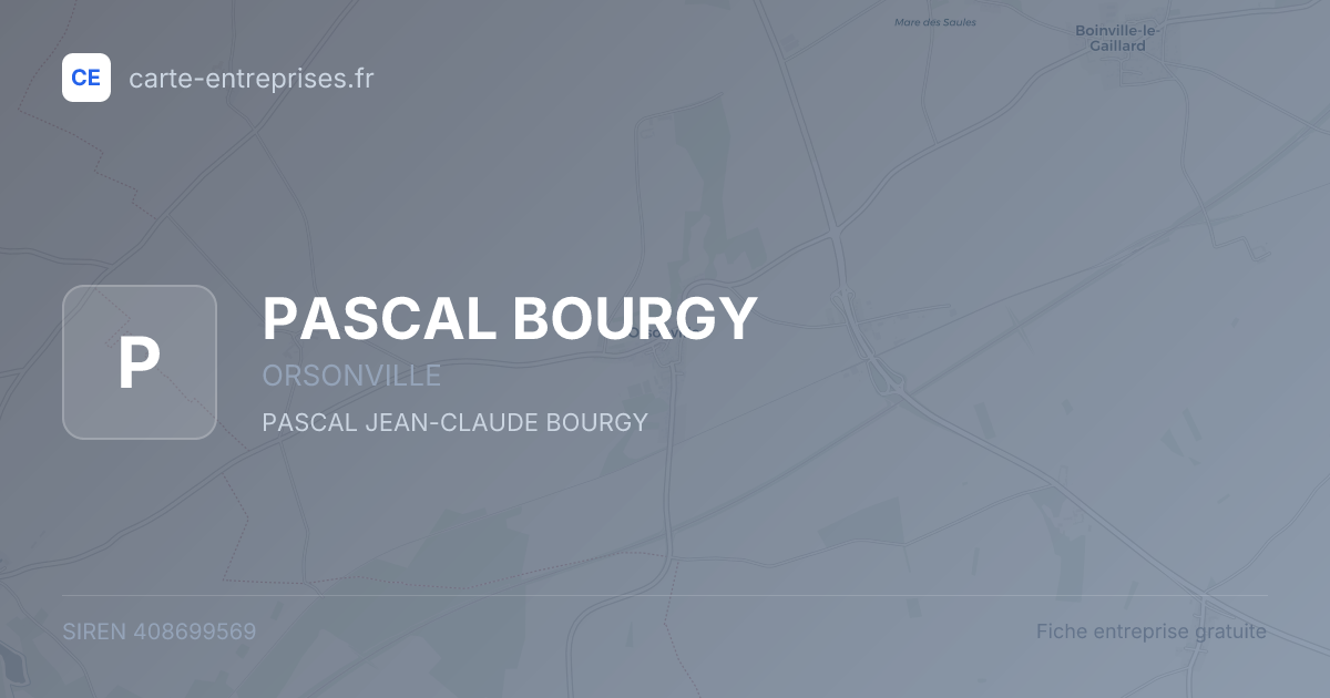 PASCAL BOURGY — 408699569 — fiche entreprise