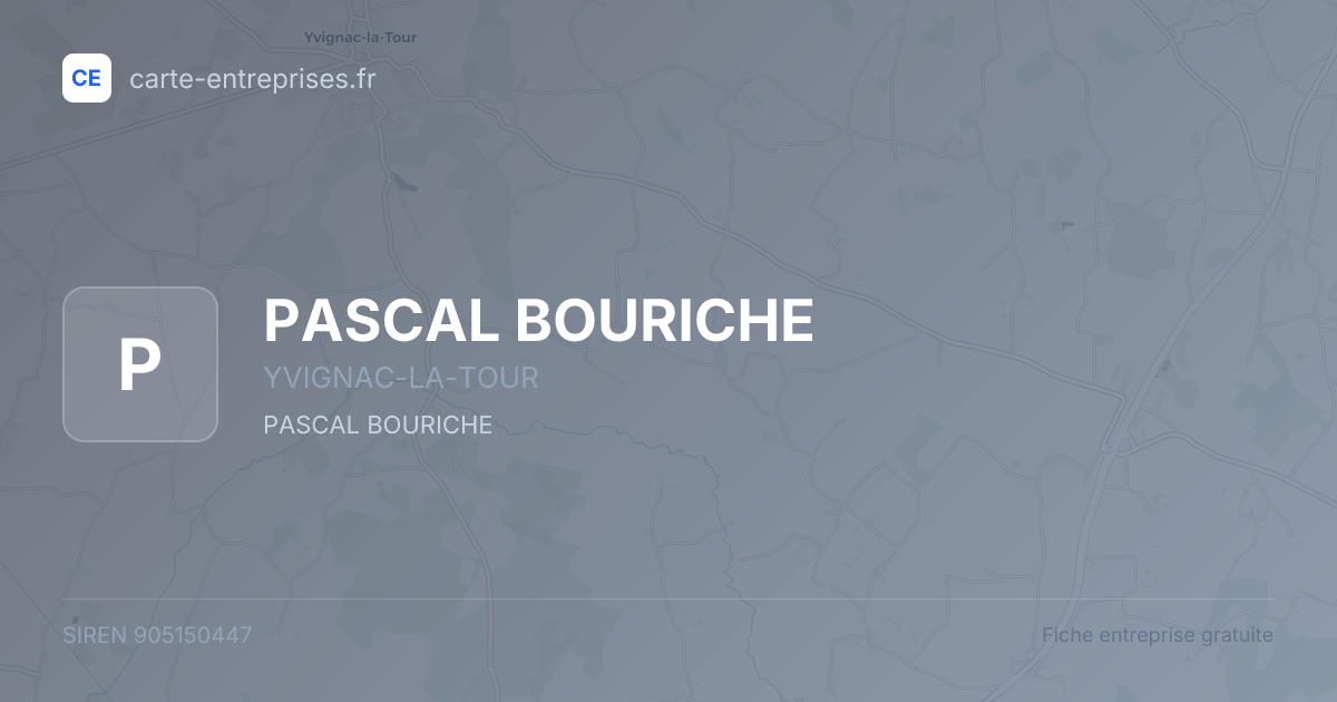 PASCAL BOURICHE — 905150447 — fiche entreprise