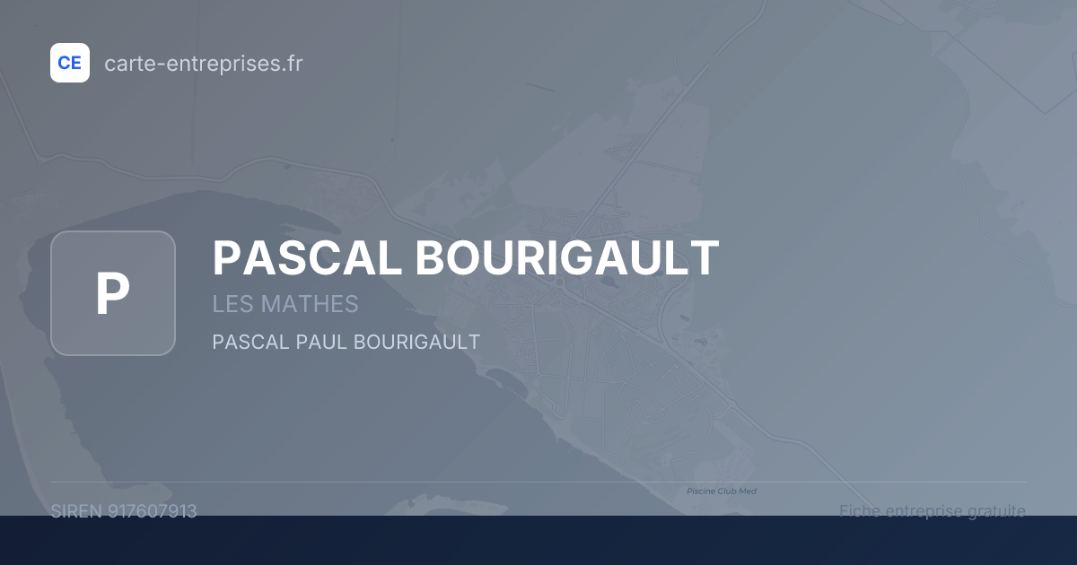 PASCAL BOURIGAULT — 917607913 — fiche entreprise