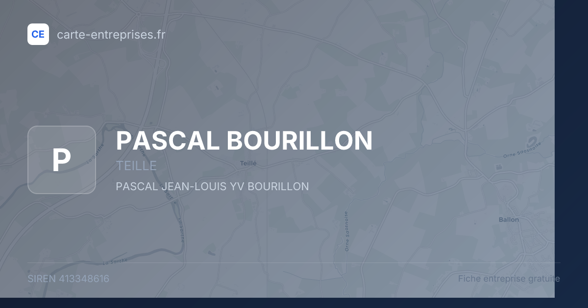 PASCAL BOURILLON — 413348616 — fiche entreprise