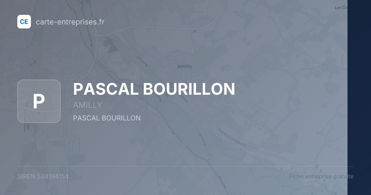 PASCAL BOURILLON — 534194154 — fiche entreprise