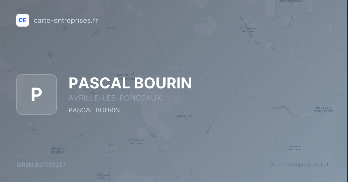 PASCAL BOURIN — 807759287 — fiche entreprise