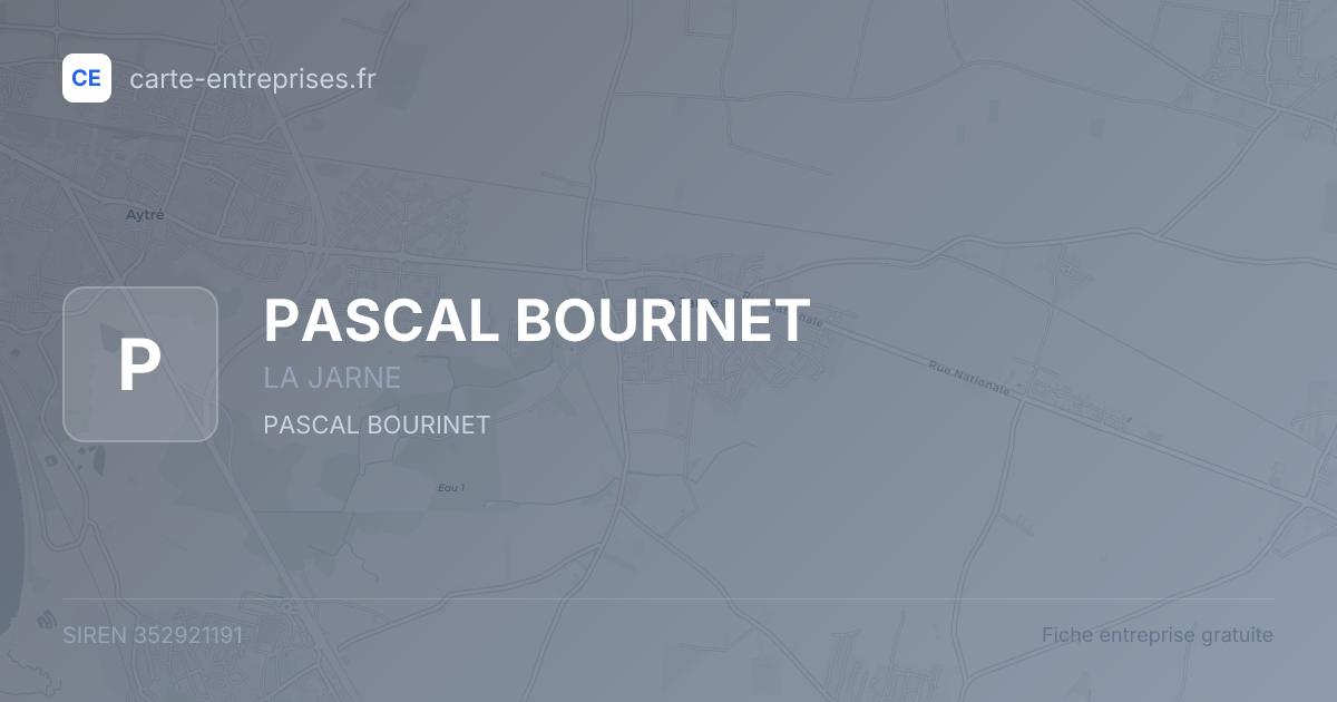 PASCAL BOURINET — 352921191 — fiche entreprise