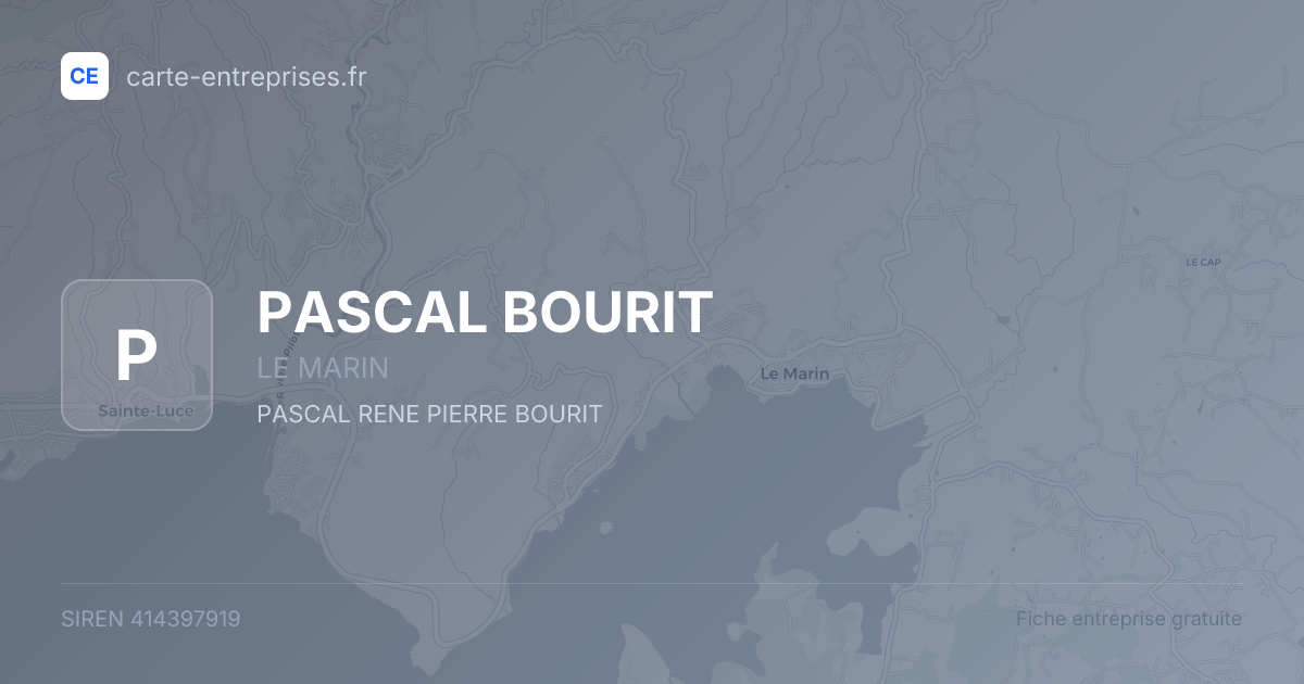 PASCAL BOURIT — 414397919 — fiche entreprise