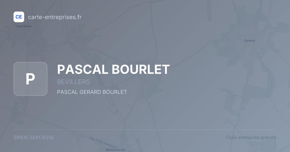PASCAL BOURLET — 344176318 — fiche entreprise