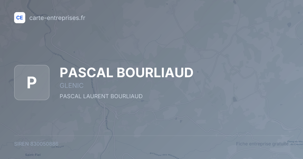 PASCAL BOURLIAUD — 830050886 — fiche entreprise