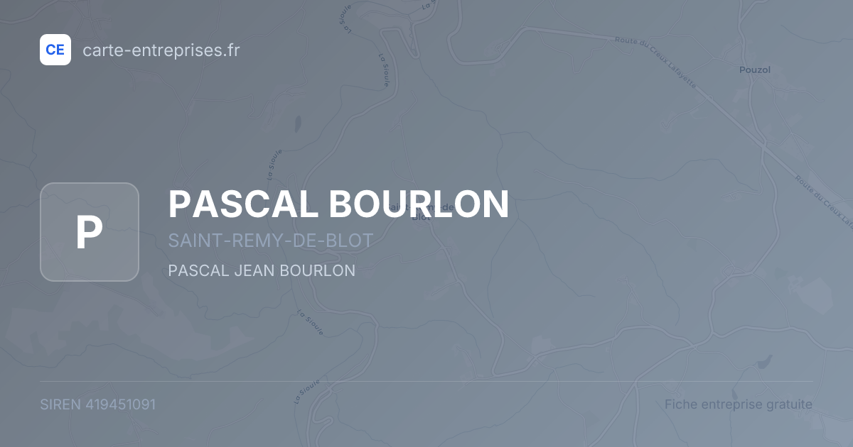 PASCAL BOURLON — 419451091 — fiche entreprise