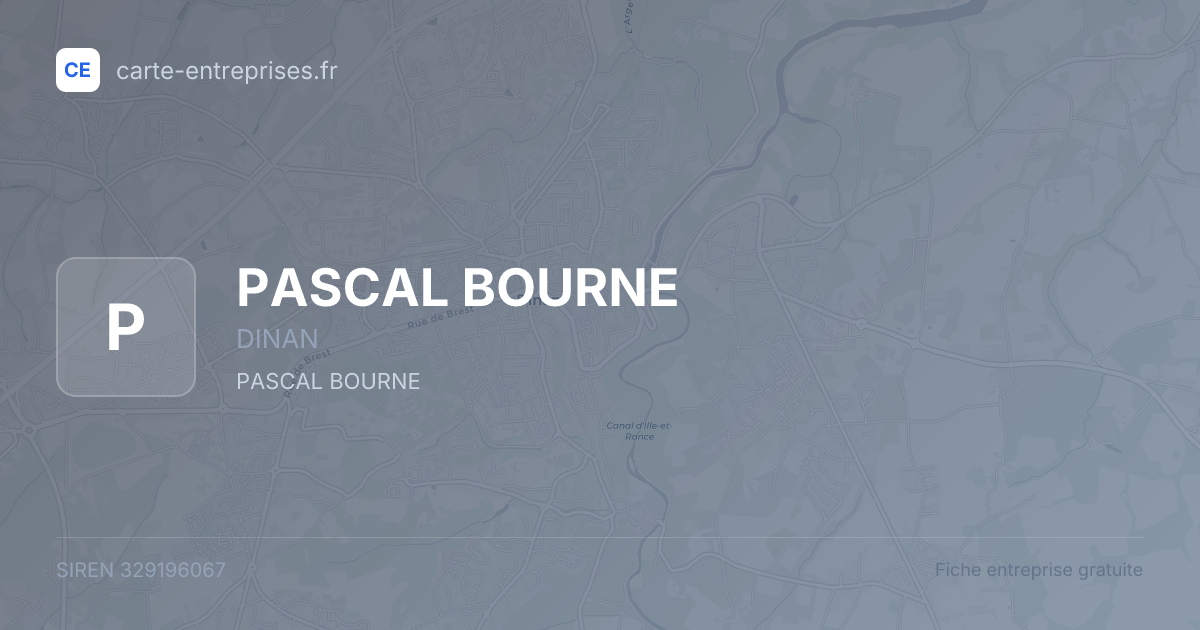 PASCAL BOURNE — 329196067 — fiche entreprise