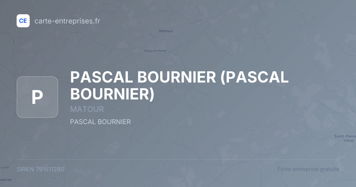 PASCAL BOURNIER — 791511280 — fiche entreprise