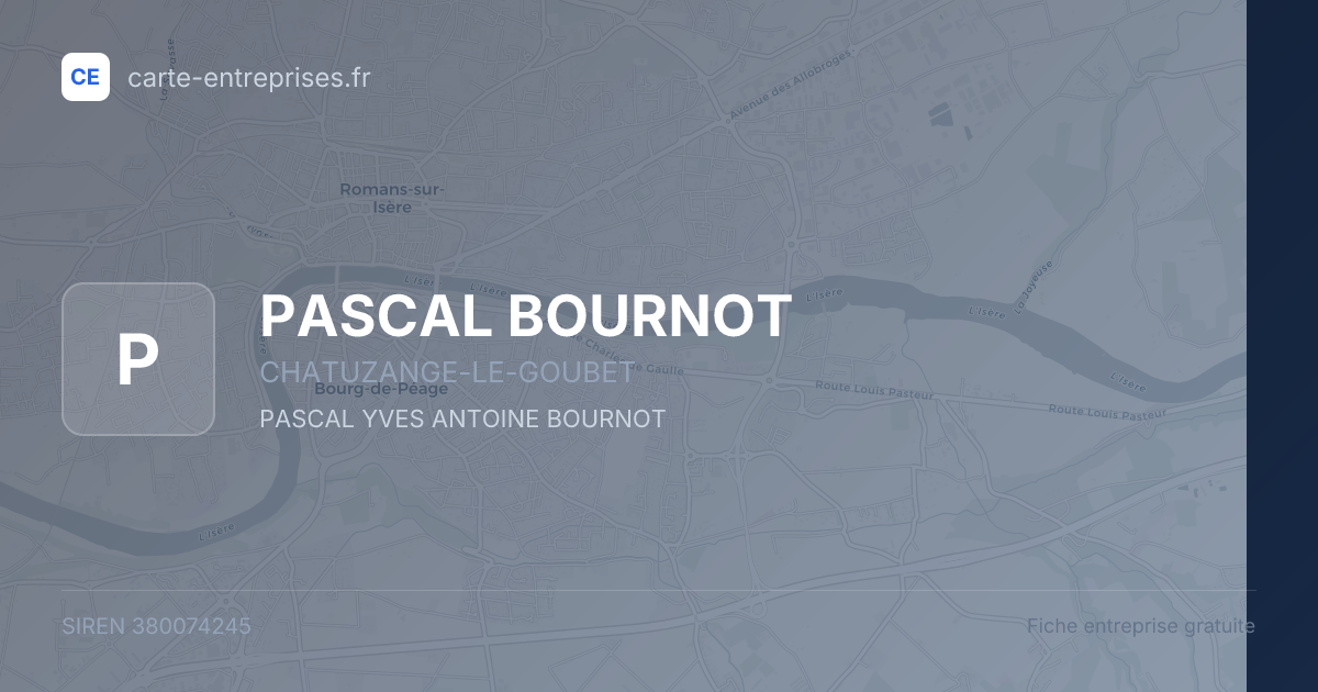PASCAL BOURNOT — 380074245 — fiche entreprise