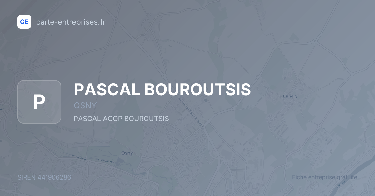 PASCAL BOUROUTSIS — 441906286 — fiche entreprise