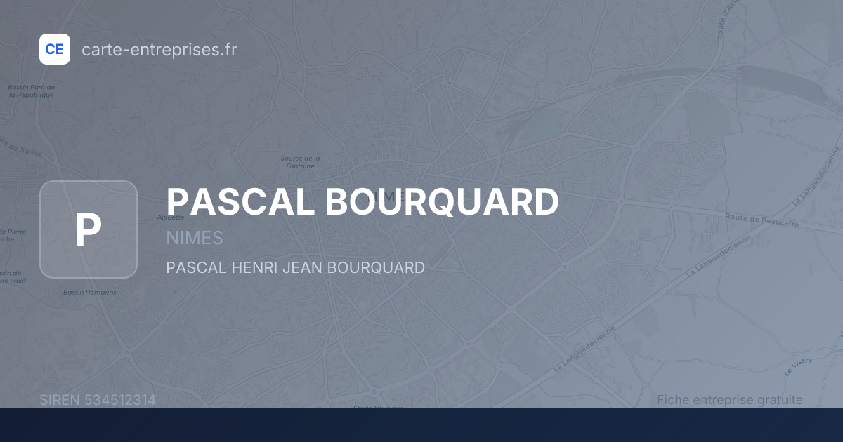 PASCAL BOURQUARD — 534512314 — fiche entreprise