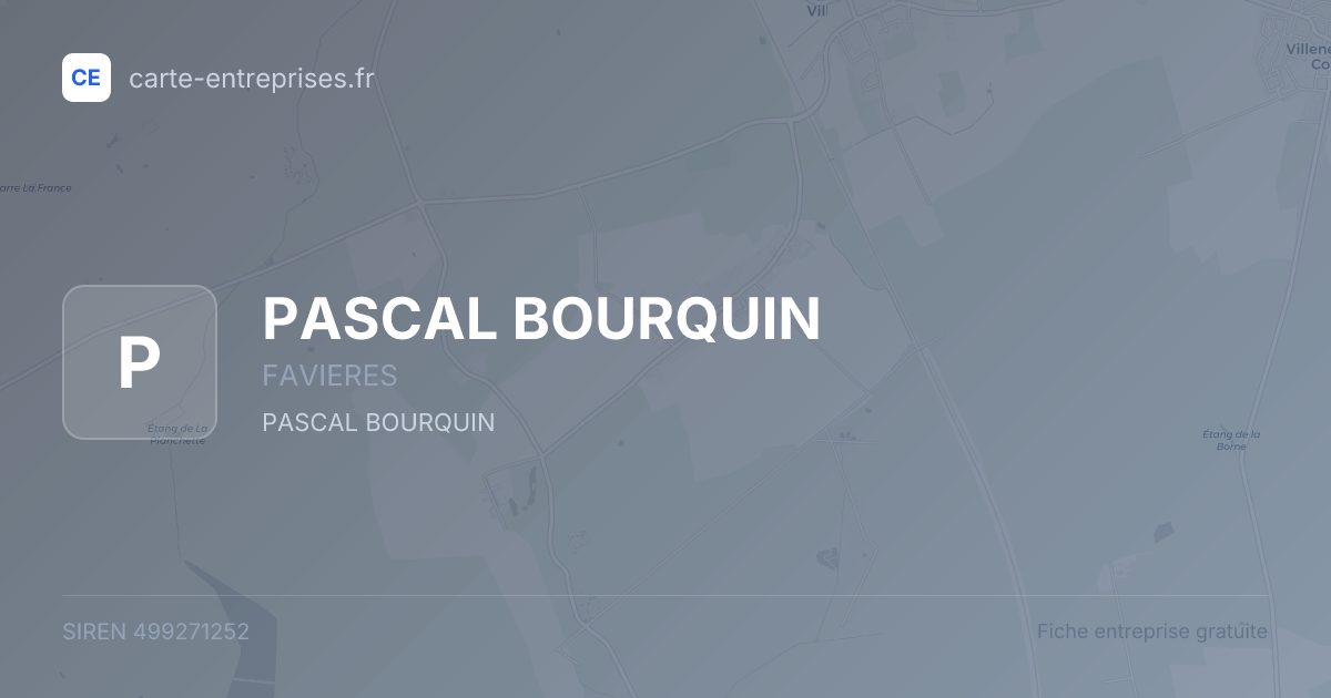 PASCAL BOURQUIN — 499271252 — fiche entreprise