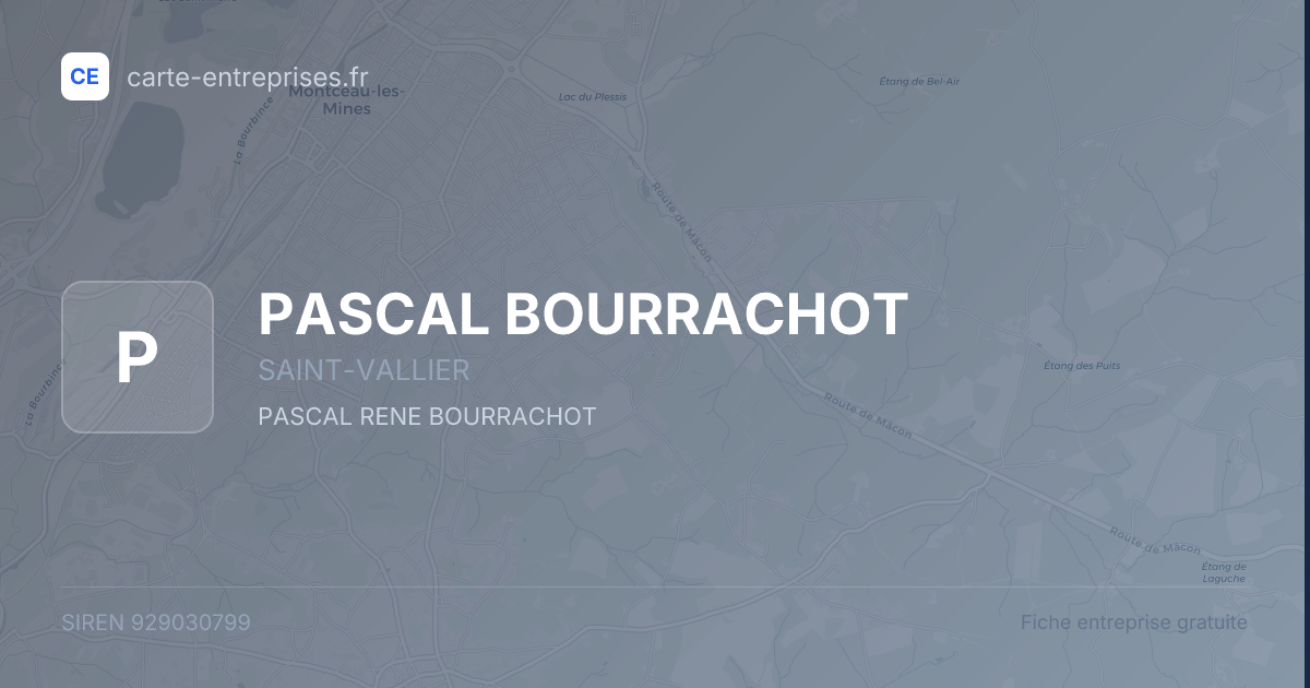 PASCAL BOURRACHOT — 929030799 — fiche entreprise