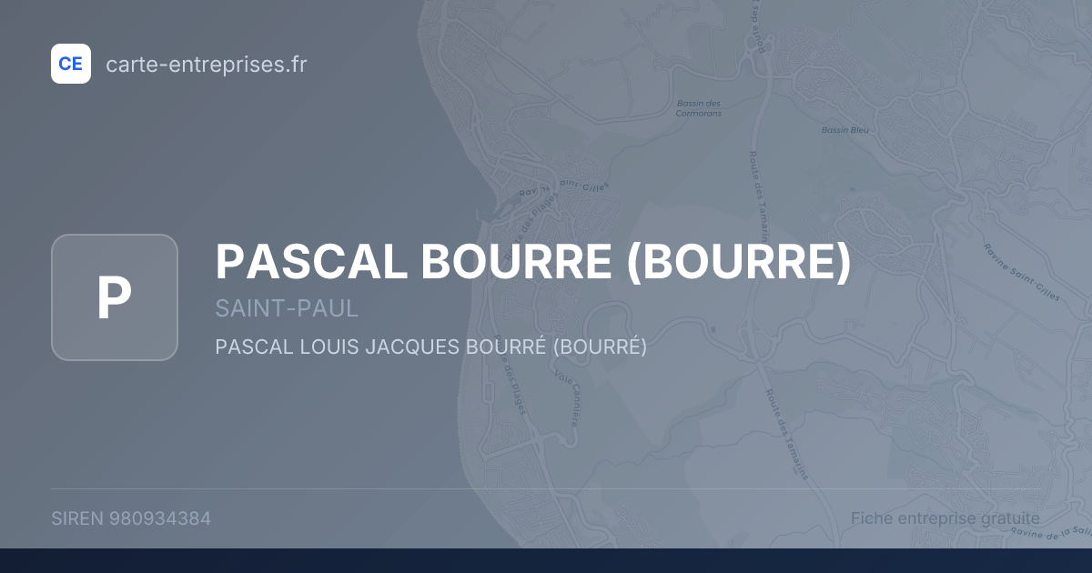 PASCAL BOURRE (BOURRE) — 980934384 — fiche entreprise