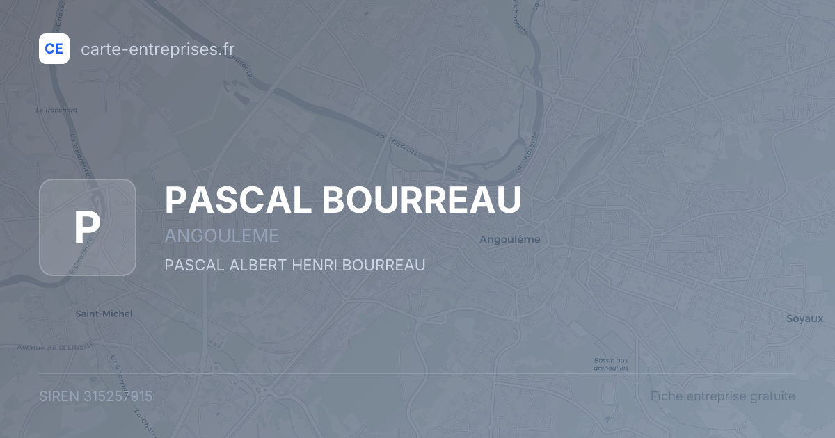 PASCAL BOURREAU — 315257915 — fiche entreprise