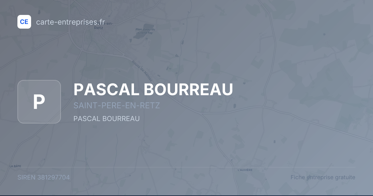PASCAL BOURREAU — 381297704 — fiche entreprise