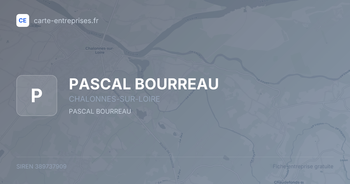 PASCAL BOURREAU — 389737909 — fiche entreprise