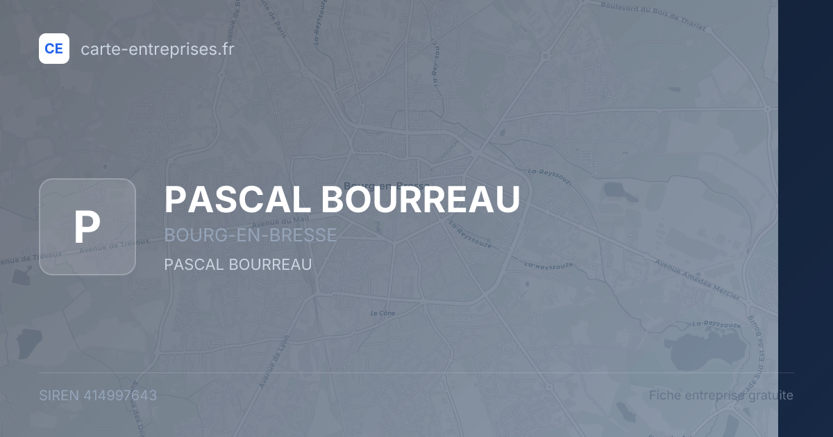 PASCAL BOURREAU — 414997643 — fiche entreprise