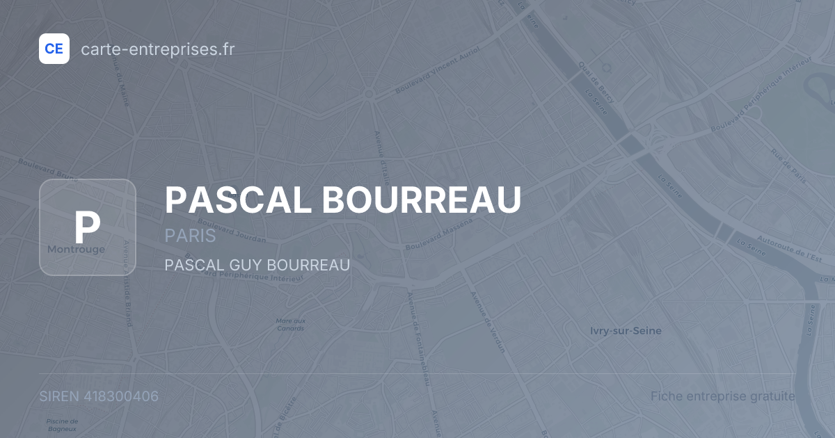 PASCAL BOURREAU — 418300406 — fiche entreprise