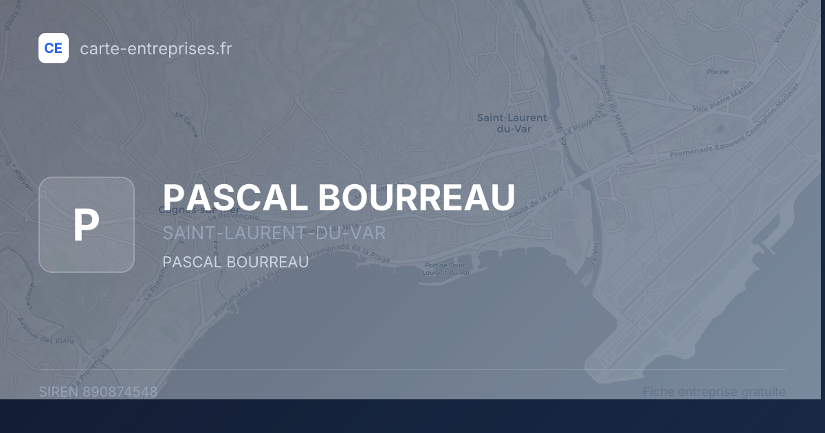PASCAL BOURREAU — 890874548 — fiche entreprise