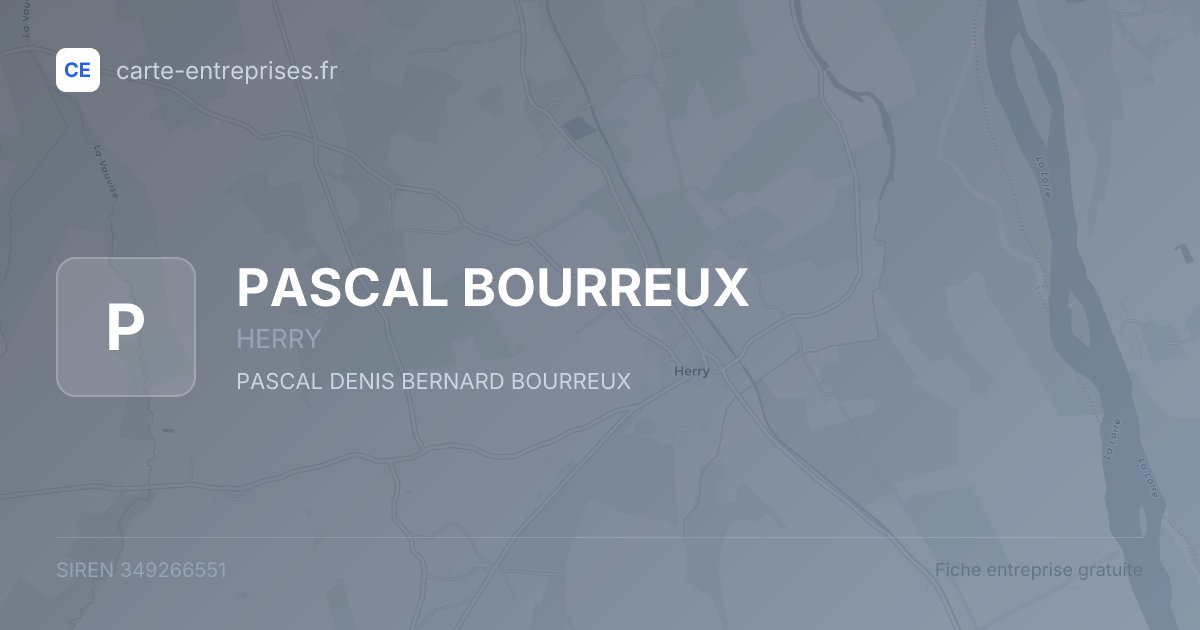 PASCAL BOURREUX — 349266551 — fiche entreprise