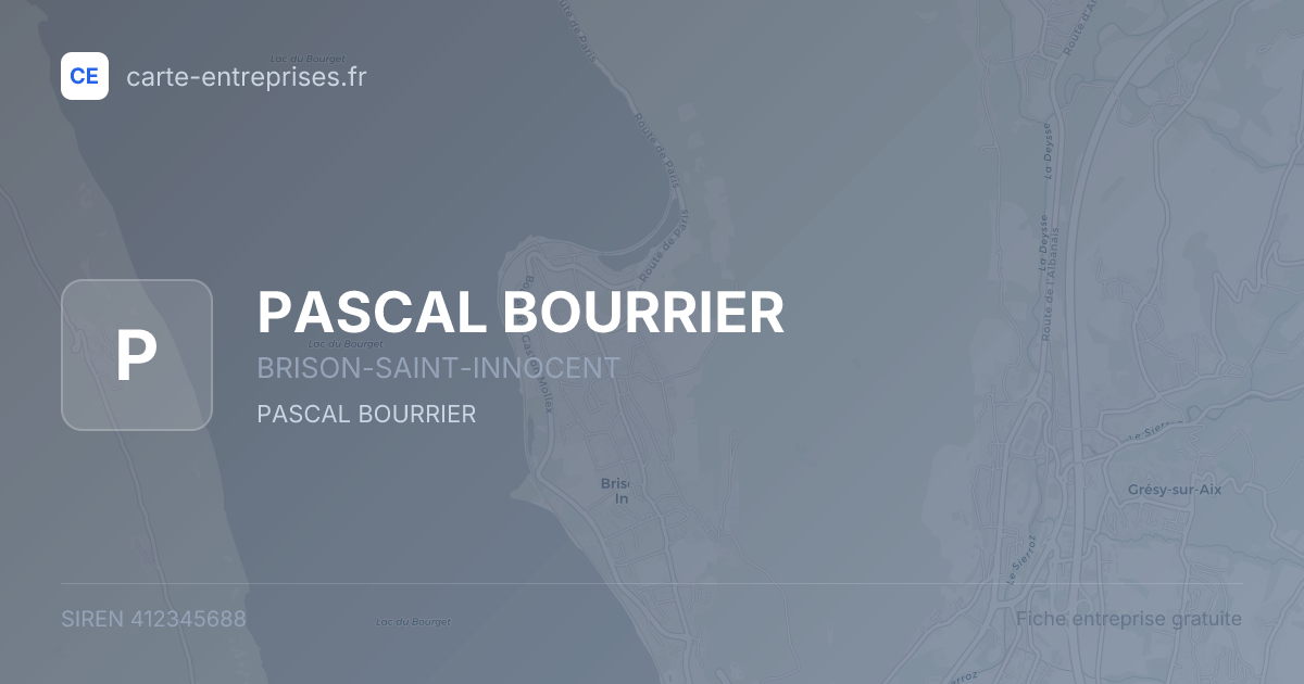 PASCAL BOURRIER — 412345688 — fiche entreprise