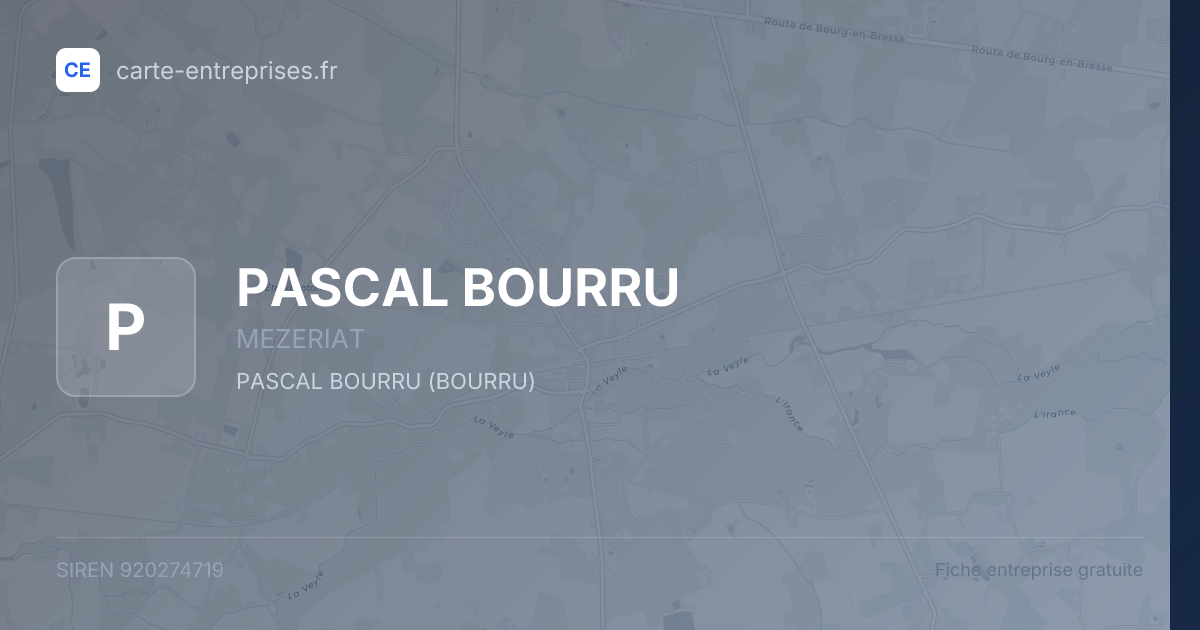 PASCAL BOURRU — 920274719 — fiche entreprise