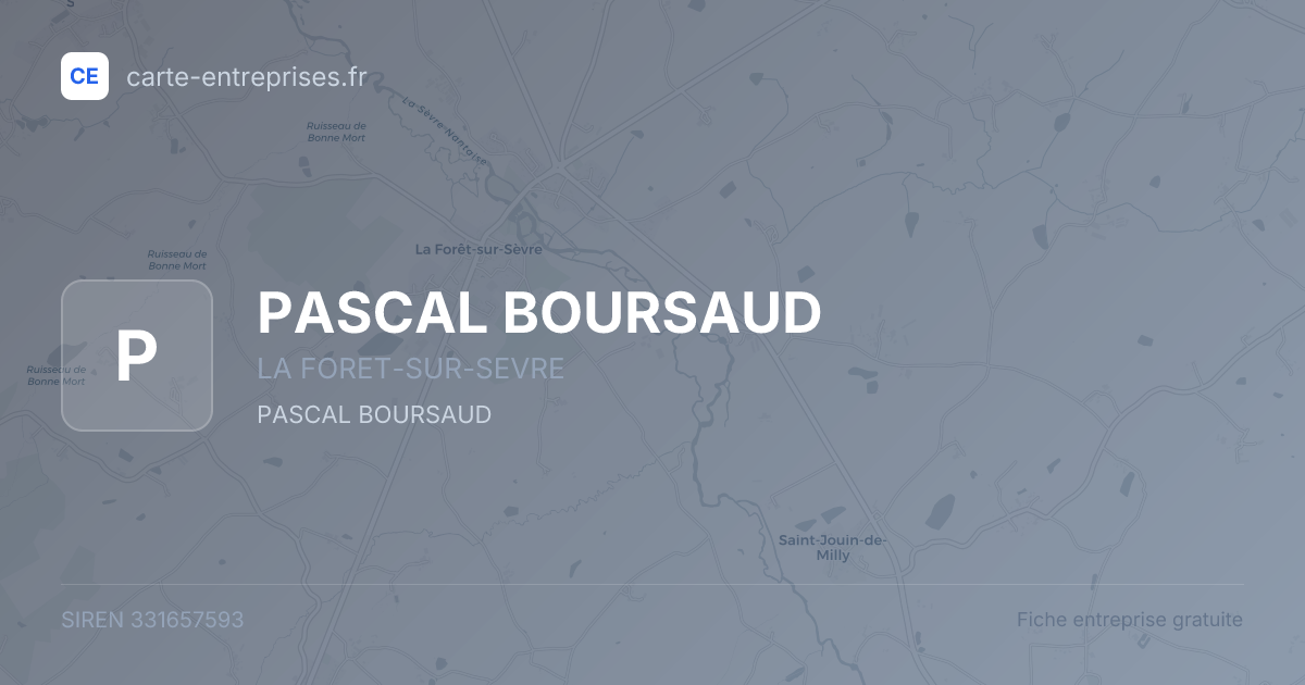 PASCAL BOURSAUD — 331657593 — fiche entreprise