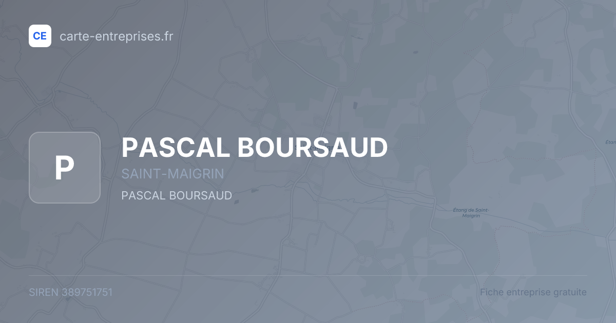 PASCAL BOURSAUD — 389751751 — fiche entreprise