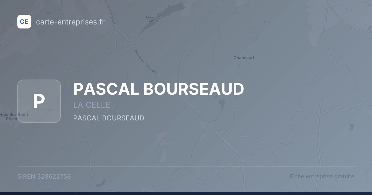 PASCAL BOURSEAUD — 328622758 — fiche entreprise