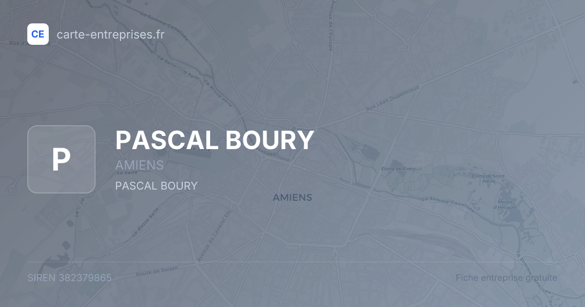 PASCAL BOURY — 382379865 — fiche entreprise