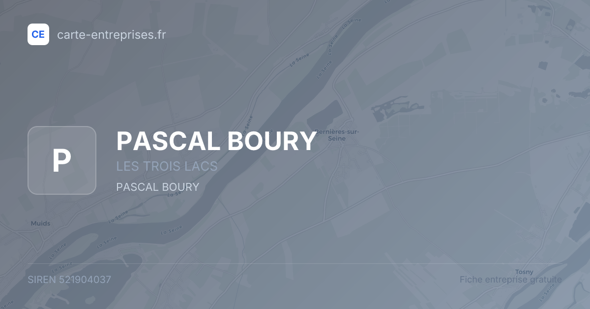 PASCAL BOURY — 521904037 — fiche entreprise