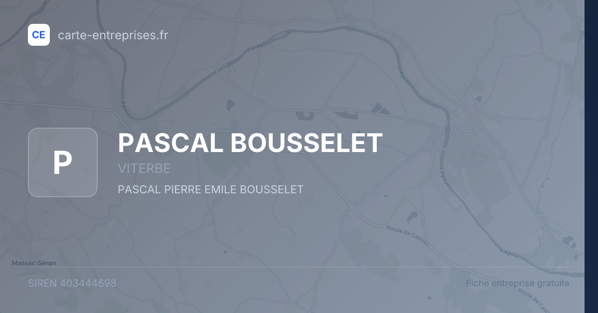 PASCAL BOUSSELET — 403444698 — fiche entreprise