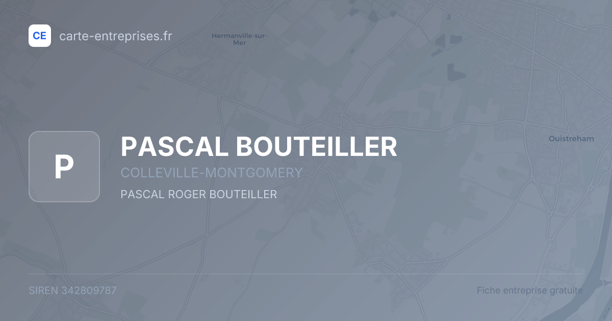 PASCAL BOUTEILLER — 342809787 — fiche entreprise