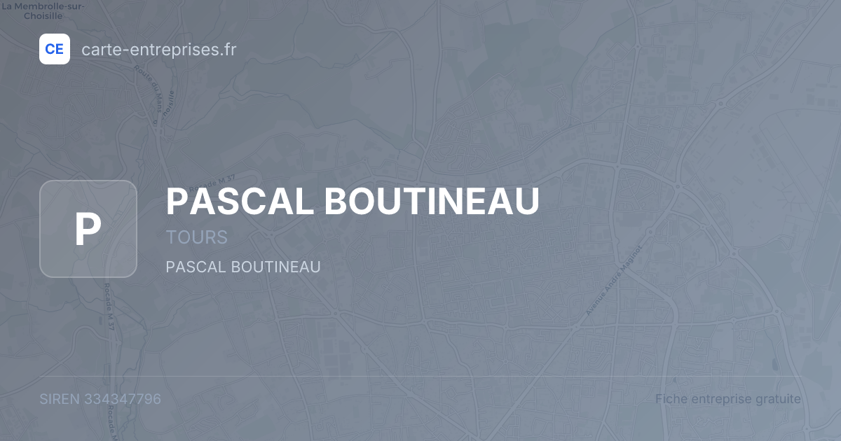 PASCAL BOUTINEAU — 334347796 — fiche entreprise