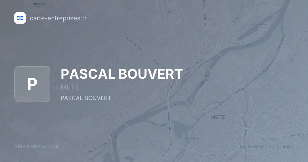 PASCAL BOUVERT — 382585974 — fiche entreprise